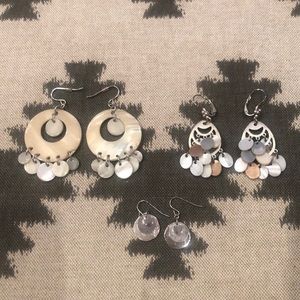 3 pairs of earrings